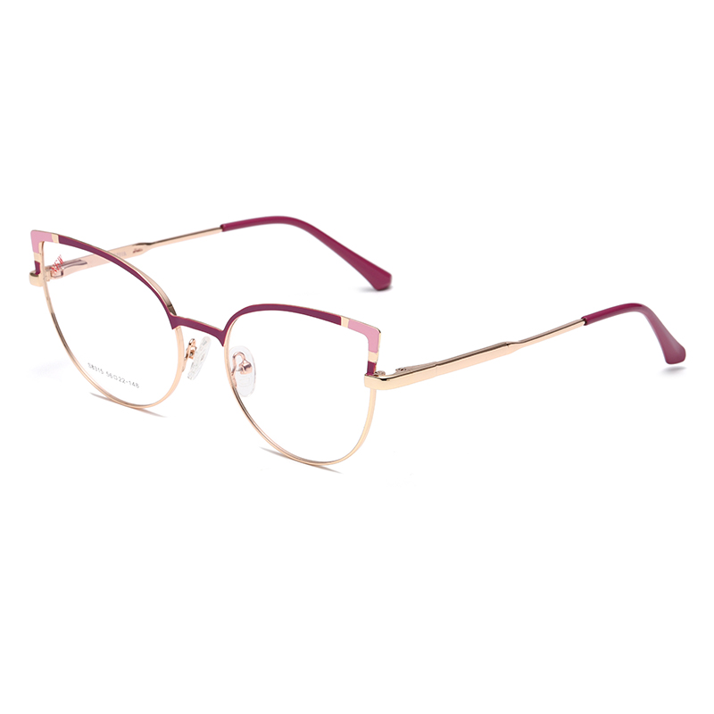 Metal Cat Eye Frame Women Prescription Glasses Eyeglasses