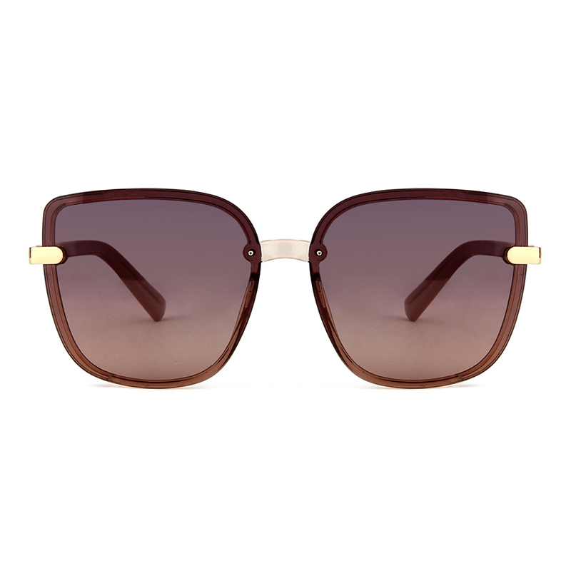 Vintage Square Frame Flat Gradient Lens Women Sunglasses